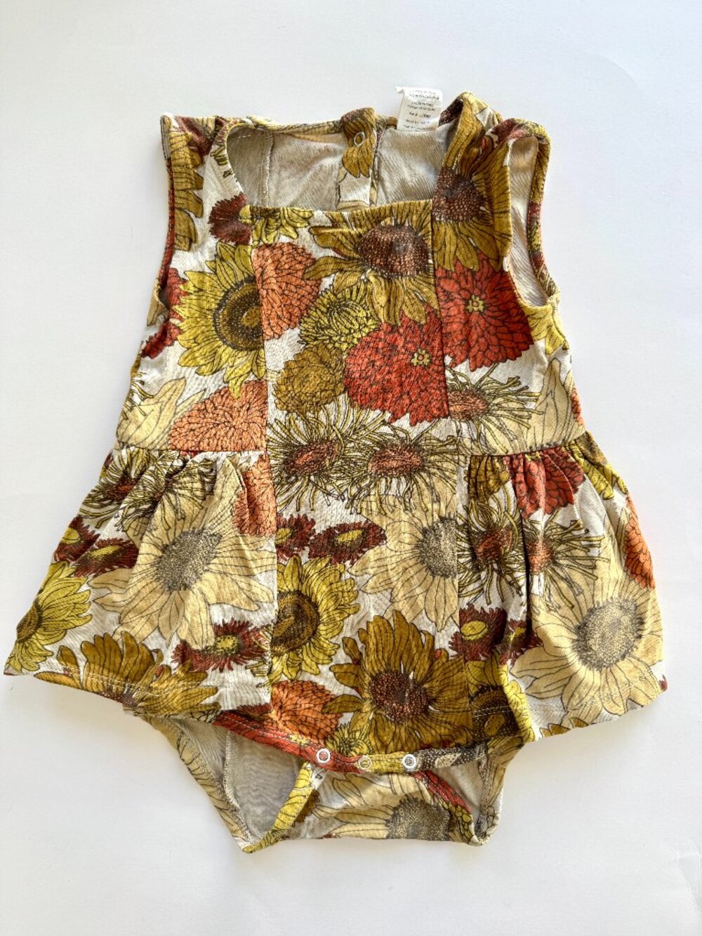 Kate Quinn Fall Sunflower Skirted Romper 18-24M